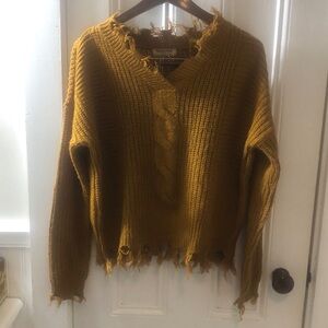 Distressed Crop Sweater